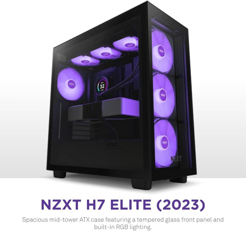 NZXT CM-H71EB-02 2023 V2 H SERIES H7 ELITE 2023 V2 EDITION ATX MID TOWER CASE. ALL BLACK