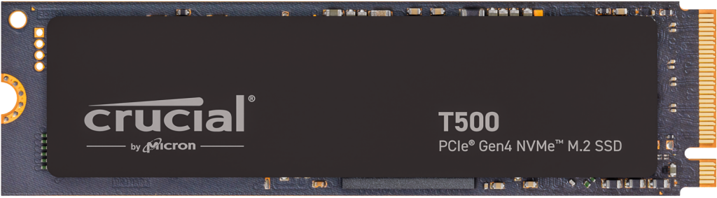 Crucial CT2000T500SSD8 T500 2TB Gen4 NVMe SSD - 7400/7000 MB/s R/W 1200TBW 1440K IOPs 1.5M hrs MTTF DirectStorage Acronis True Image Adobe Creative Cloud