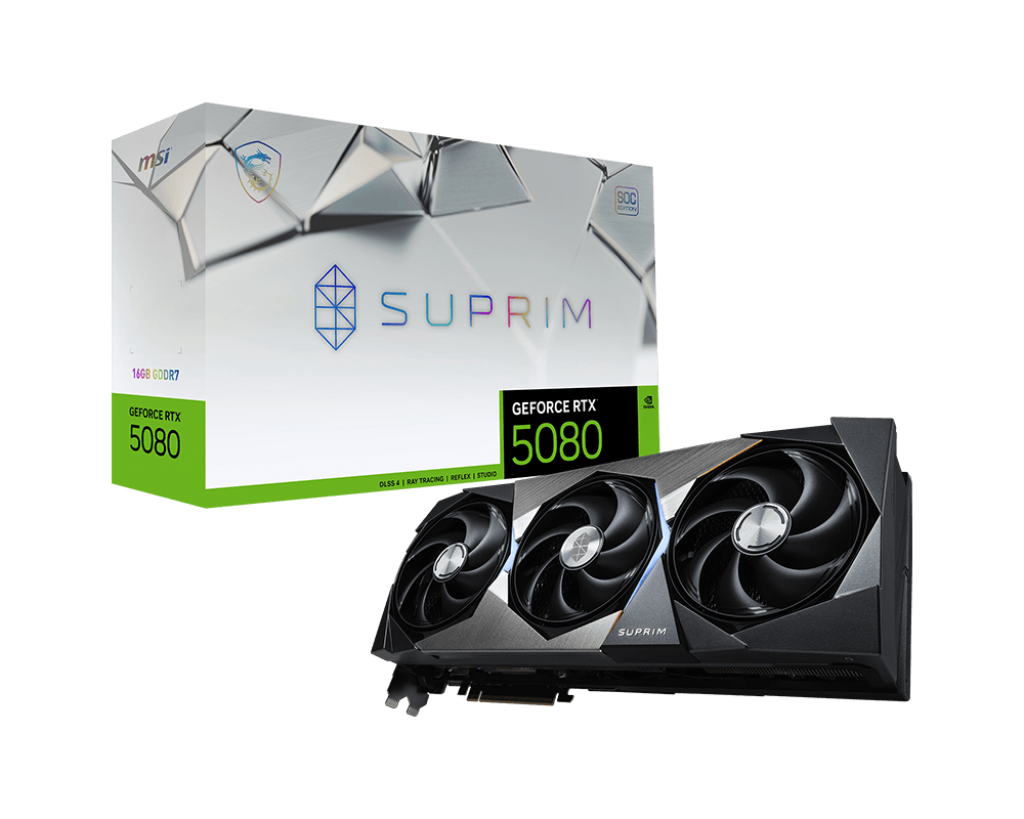 MSI GeForce RTX 5080 16G SUPRIM SOC Gaming Graphics Card