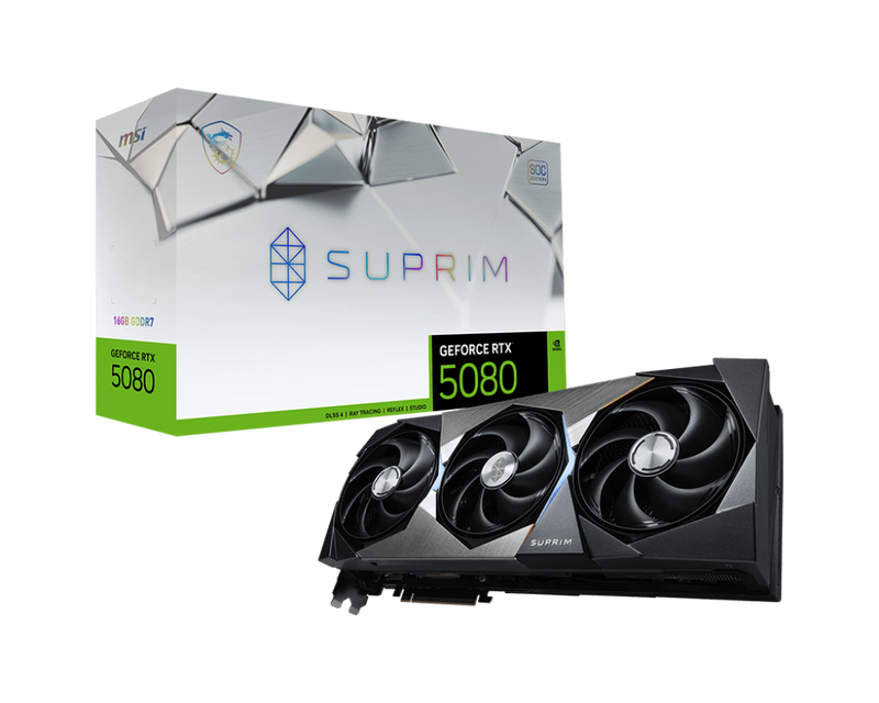 MSI GeForce RTX 5080 16G SUPRIM SOC Gaming Graphics Card