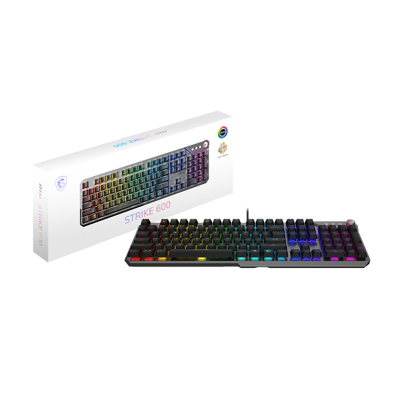 MSI STRIKE 600 SILENT US Gaming Keyboard. Mechanical Silent Switches, Black