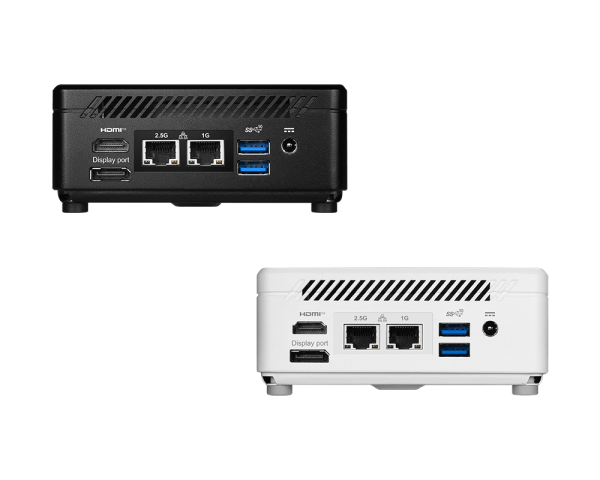 MSI Cubi 5 12M-008BAU Barebone Mini PC. i5-1235U/1x M.2/1x 2.5"/2x DDR4/1x USB 3.2 Gen 2 Type A/1x Thunderbolt 4 (USB Type C port)/2x RJ45/Wireless/BT/1x HDMI/1x DP/Black/ 3Yr