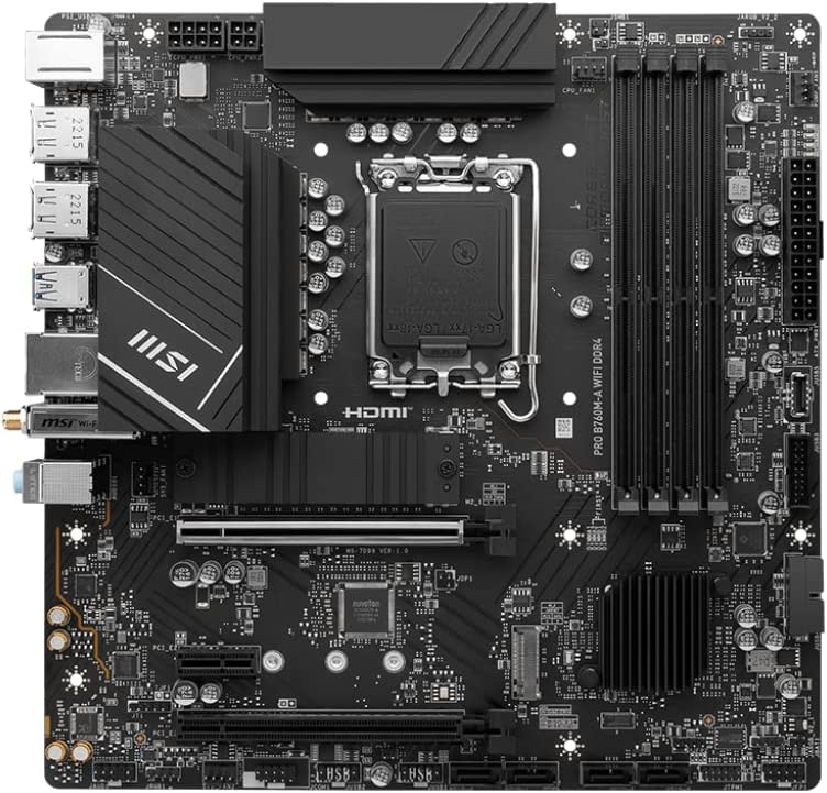 MSI PRO B760M-A WIFI DDR4 Intel B760 LGA 1700 Micro ATX Motherboard