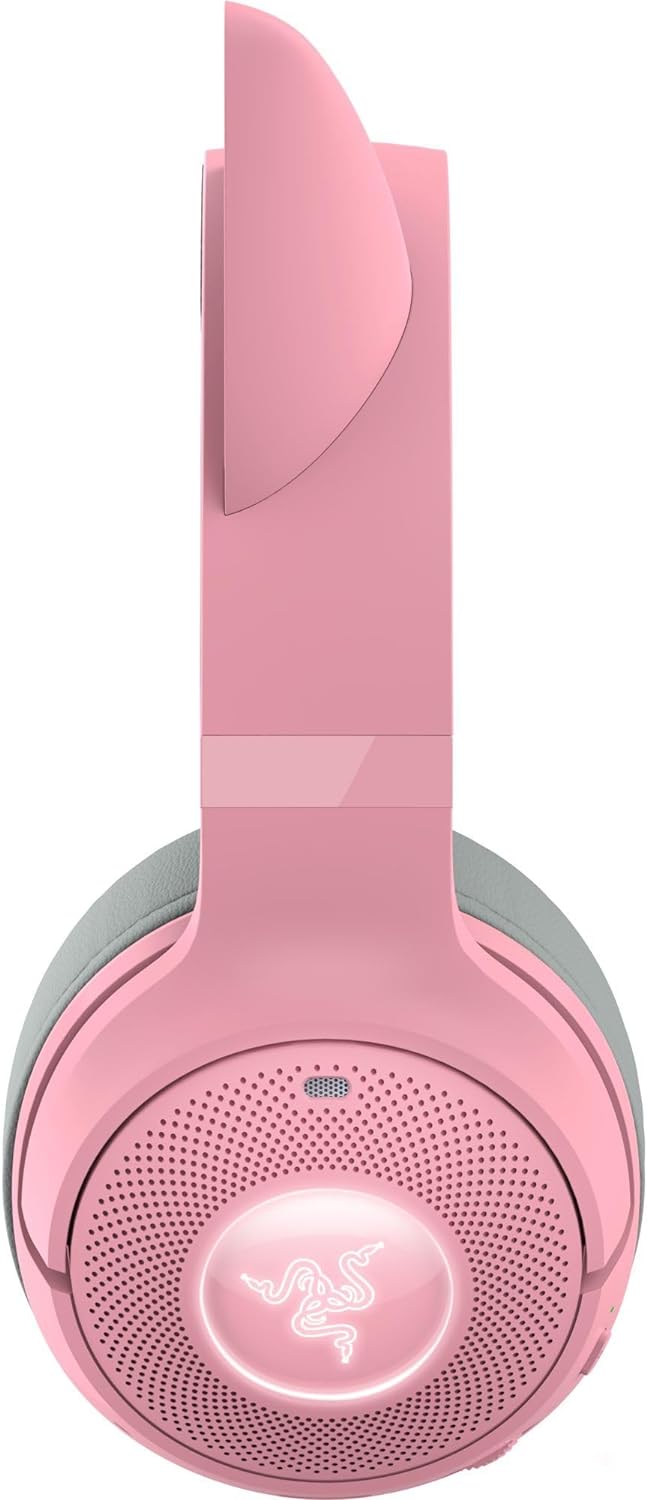 Razer RZ04-04860100-R3M1 Kraken Kitty V2 BT - Quartz Edition - Wireless Bluetooth RGB Headset with Kitty Ears - FRML Packaging