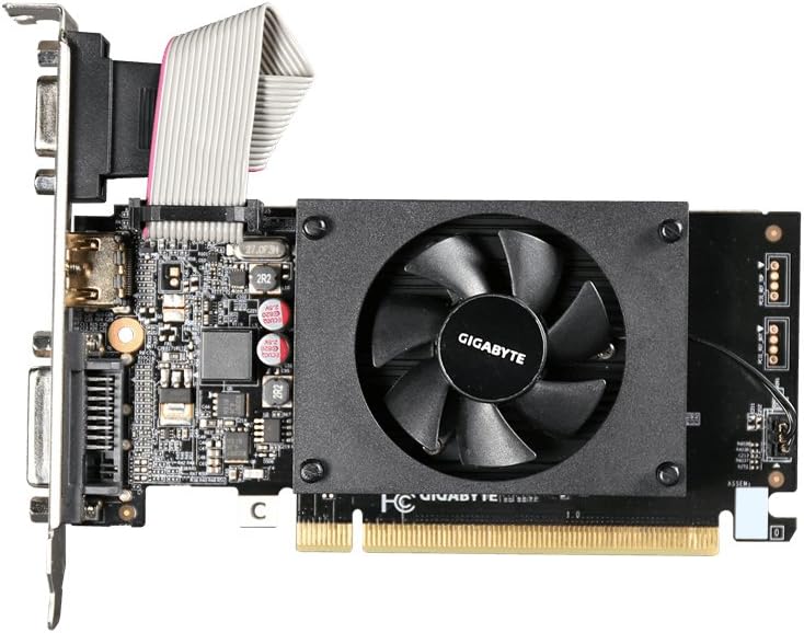 Gigabyte N710D3-2GL-V2 NVIDIA GeForce GT 710 Graphics Card. 2048MB DDR3 memory and 64-bit memory interface, 954MHz, Dual-link DVI-D / D-Sub / HDMI