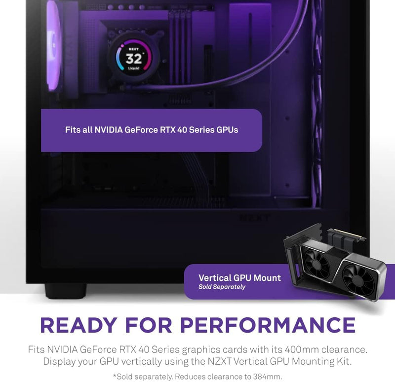 NZXT CM-H71FB-R1 FLOW RGB H SERIES H7 FLOW RGB EDITION ATX MID TOWER CASE. ALL BLACK