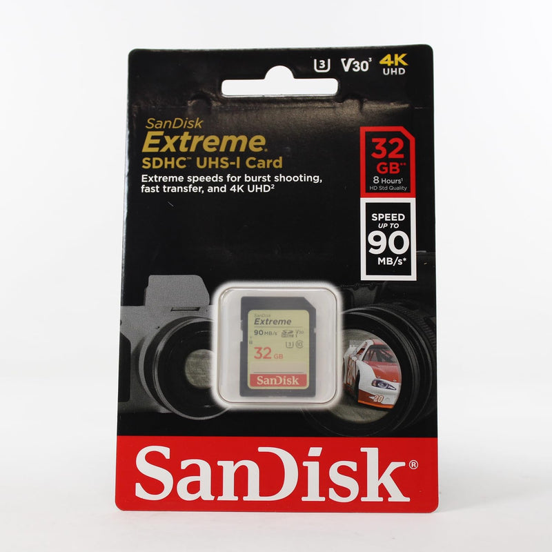 SanDisk SDSDXVE-032G-GNCIN 32GB EXtreme SDHC UHS-I Card. 90MB/s, V30, 4K UHD