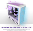 NZXT CM-H71FW-R1 FLOW RGB H SERIES H7 FLOW RGB EDITION ATX MID TOWER CASE. ALL WHITE