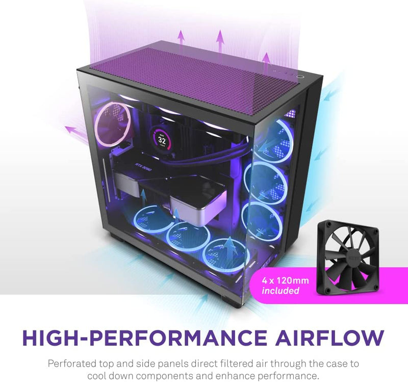 NZXT CM-H91FB-01H9 FLOW EDITION ATX MID TOWER CASE. ALL BLACK