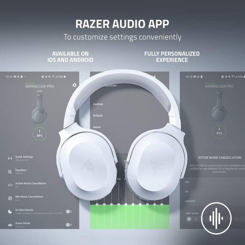 Razer RZ04-04430200-R3M1 Barracuda X (2022) - Wireless Multi-Platform Gaming and Mobile Headset - Mercury White - FRML Packaging