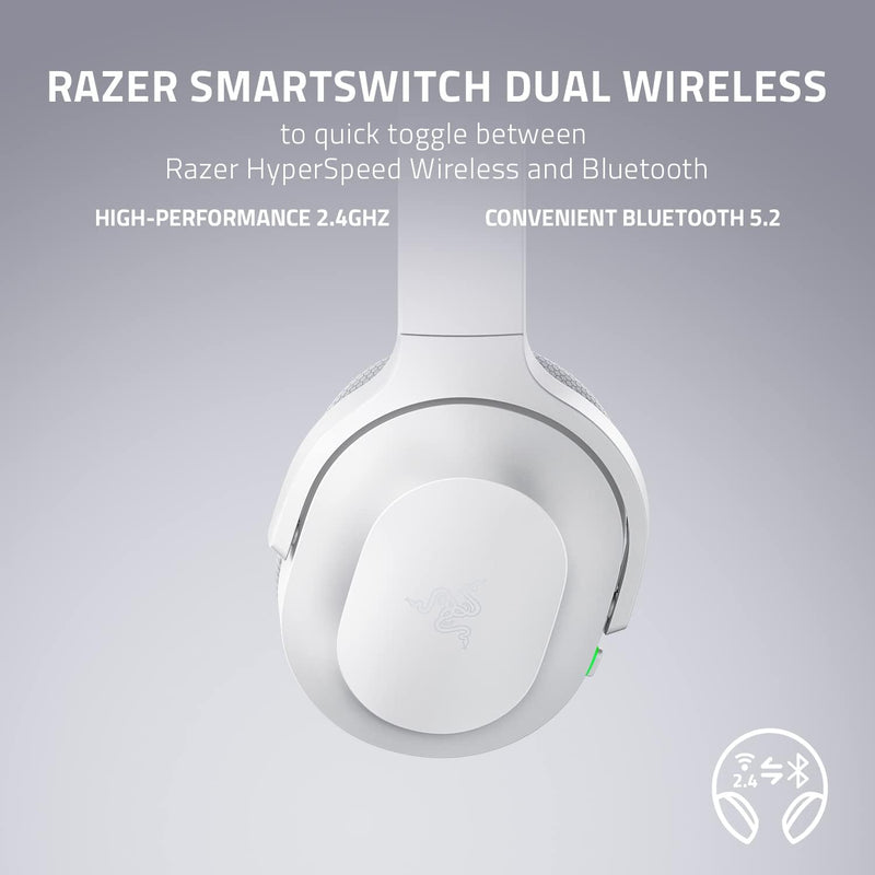 Razer RZ04-03790200-R3M1 Barracuda - Wireless Multi-platform Gaming and Mobile Headset - Mercury White - FRML Packaging