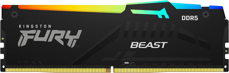 Kingston KF560C36BBEAK2-16 FURY Beast RGB RAM Kit. 16 GB (2 x 8GB) - DDR5-6000/PC5-48000 DDR5 SDRAM - 6000 MHz CL36 1.25 V Non-ECC Unbuffered