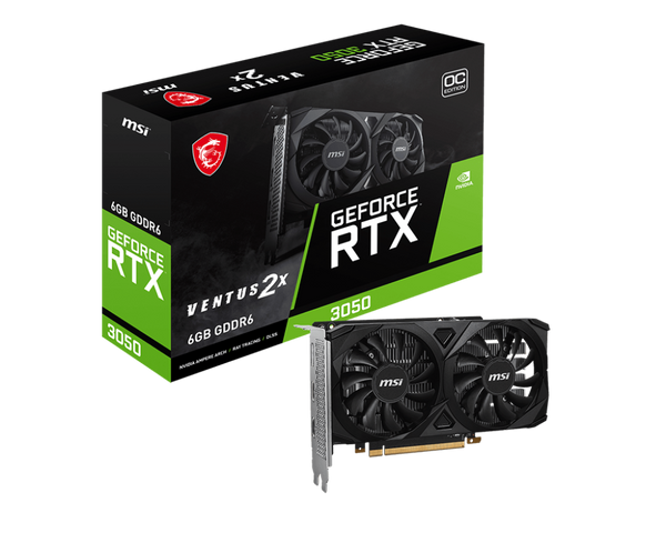 MSI GeForce RTX 3050 VENTUS 2X 6G OC Gaming Graphics Card. 1* DP, 2*HDMI