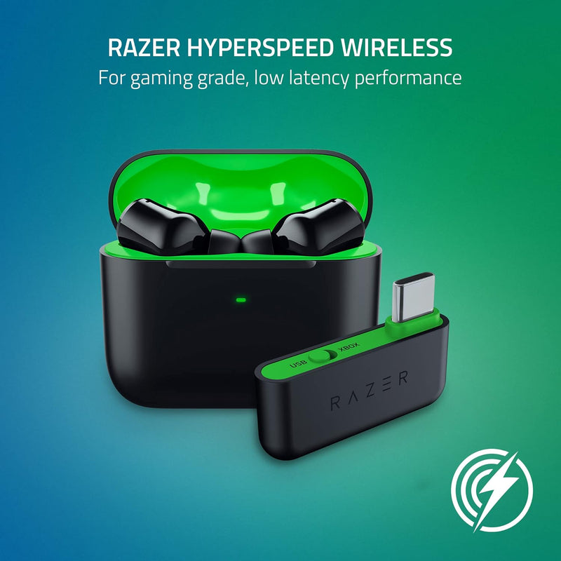 Razer RZ12-03820200-R3A1 Hammerhead HyperSpeed (Xbox Licensed) - Wireless Multi-Platform Gaming Earbuds - AP Packaging