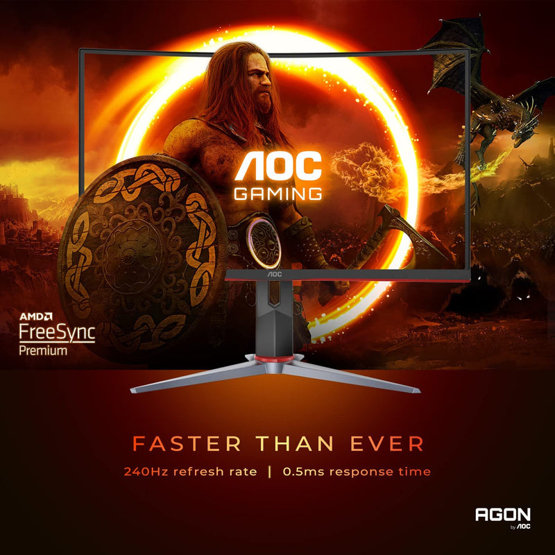 AOC C27G2Z VA FHD Adaptive Sync 0.5ms 240Hz Curved Gaming Monitor