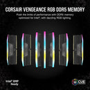Corsair CMH64GX5M2B6400C32 VENGEANCE® RGB 64GB (2x32GB) DDR5 DRAM 6400MT/s CL32 Memory Kit — Black