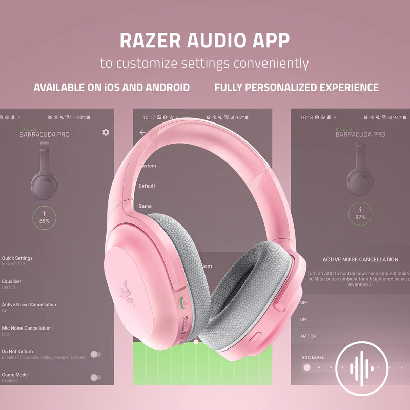 Razer RZ04-03790300-R3M1 Barracuda - Wireless Multi-platform Gaming and Mobile Headset - Quartz Pink - FRML Packaging