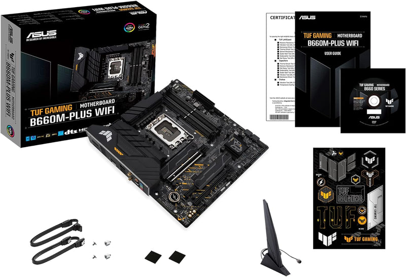 Asus TUF GAMING B660M-PLUS WIFI Motherboard. Intel B660, DDR5, LGA1700, Micro-ATX