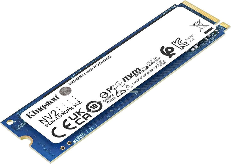 Kingston SNV2S/250G NV2 250GB M.2 NVMe PCIe Gen4 SSD. Up to 3,500MB/s read, 2,100MB/s write