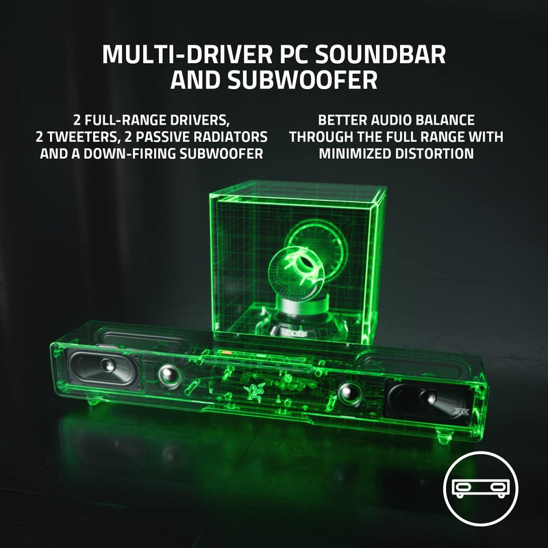 Razer RZ05-03920100-R3U1 Leviathan V2 - PC Gaming Sound Bar with Subwoofer - US/CAN + AUS/NZ Packaging (SP12N+SP-501A)