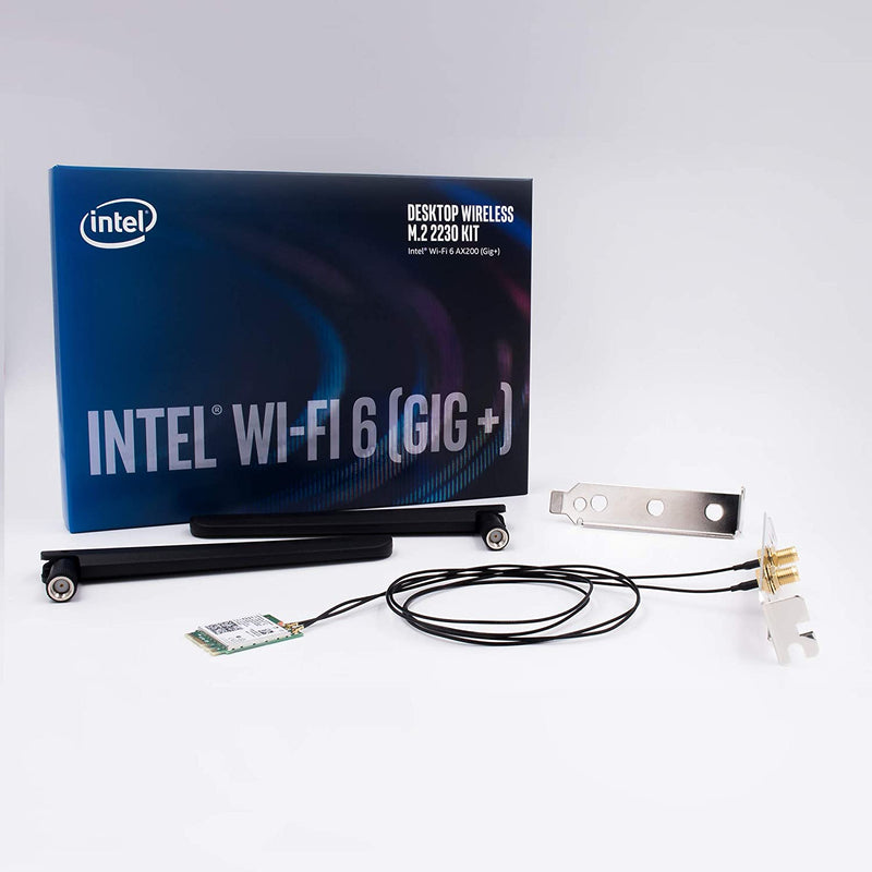 Intel AX200.NGWG.DTK M.2 2230 Wireless Desktop Kit. Wi-Fi 6 (Gig+) Desktop Kit, AX200, 2230, 2x2 AX+BT, vPro