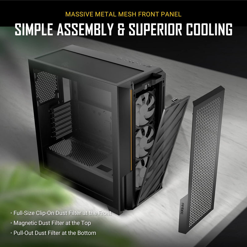 Antec P20C ARGB Mid Tower Gaming Case. 3 x 120mm ARGB Fans Preinstalled