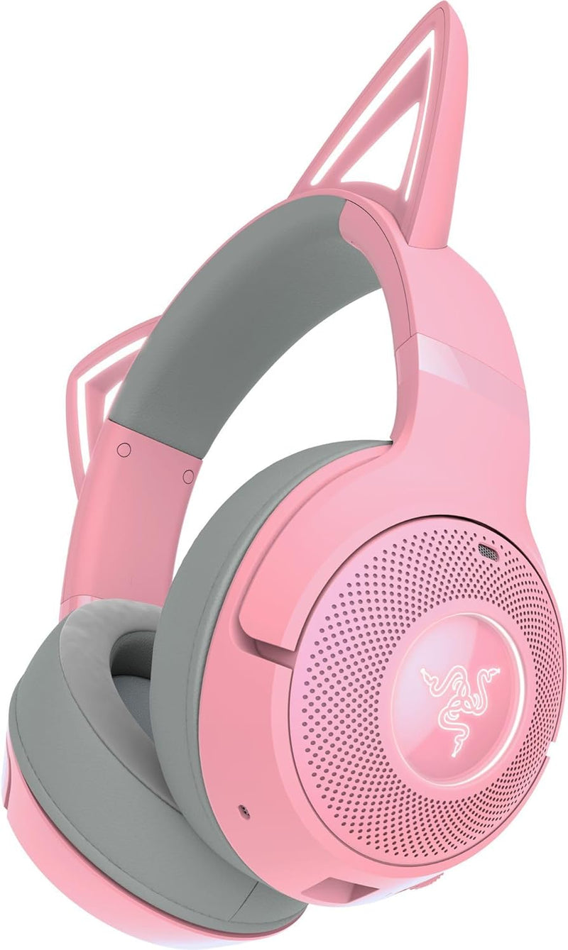 Razer RZ04-04860100-R3M1 Kraken Kitty V2 BT - Quartz Edition - Wireless Bluetooth RGB Headset with Kitty Ears - FRML Packaging