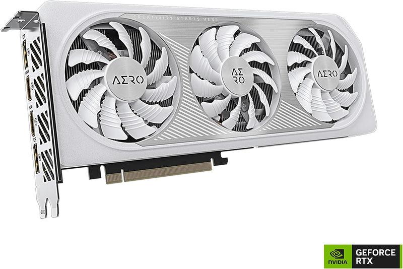 Gigabyte GV-N4060AERO OC-8GD GeForce RTX 4060 AERO OC 8G Gaming Graphics Card. White