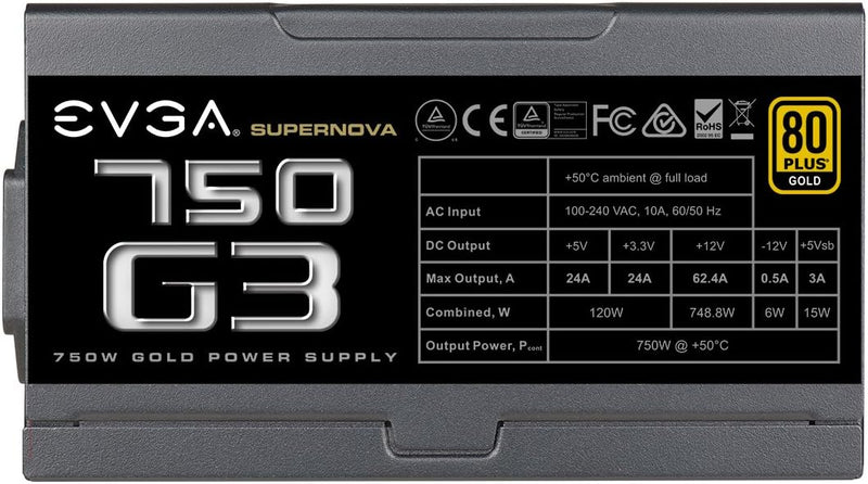 EVGA SuperNOVA G3 750W Fully Modular 80 Plus Gold ATX Power Supply
