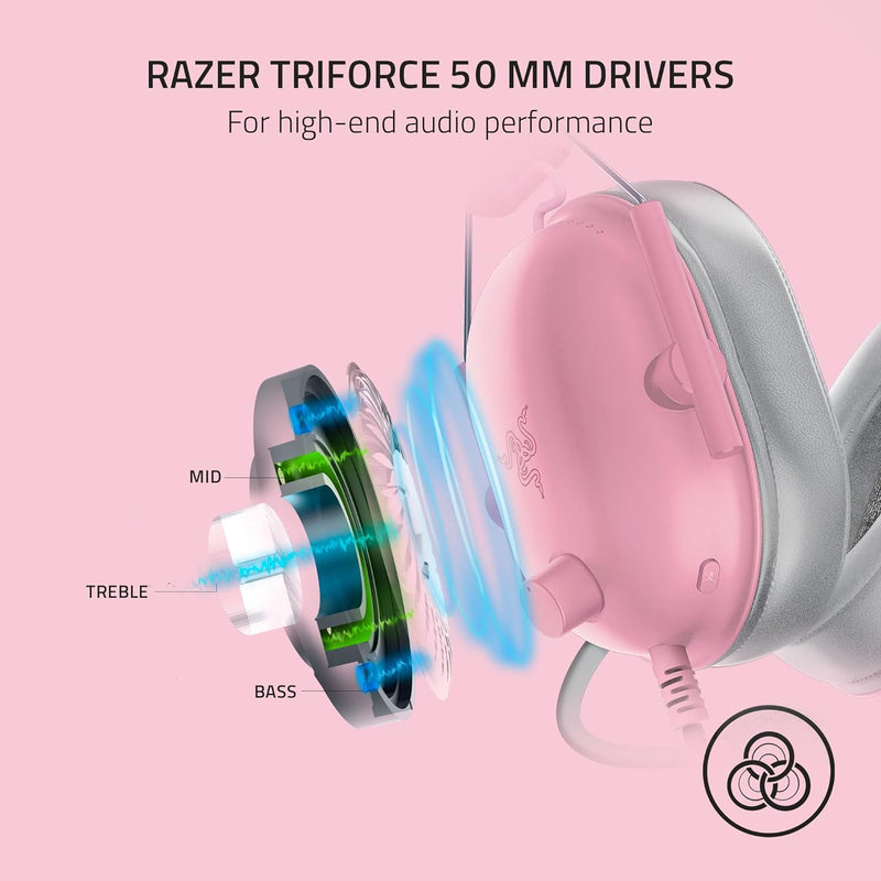 Razer RZ04-03240800-R3M1 BlackShark V2 X - Wired Gaming Headset - Quartz Edition - FRML Packaging
