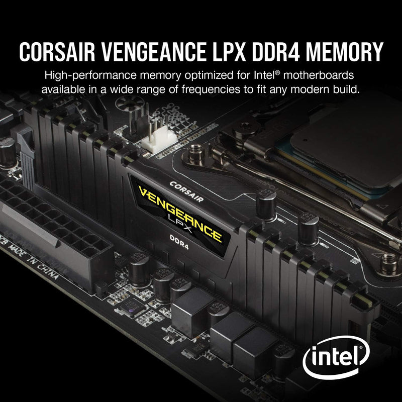 Corsair CMK32GX4M2Z3600C18 Vengeance LPX 32GB (2x16GB) DDR4 3600MHz C18 Black Heat Spreader XMP 2.0 Desktop Gaming Memory