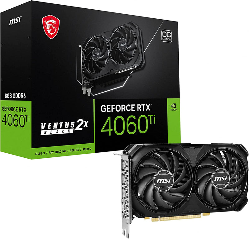 MSI GeForce RTX 4060 Ti VENTUS 2X BLACK 8G OC Gaming Graphics Card