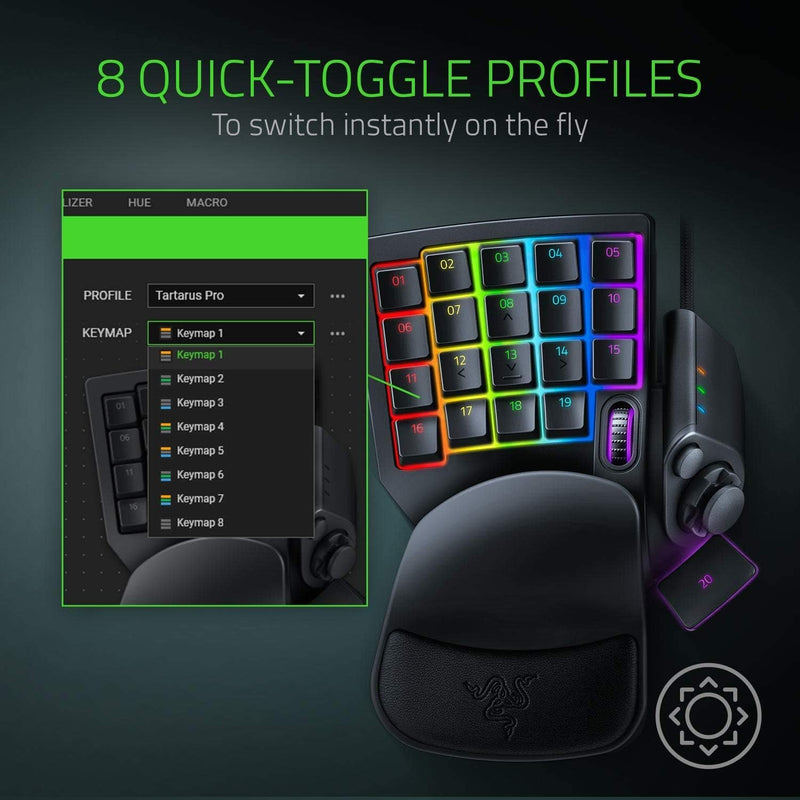 Razer RZ07-03110100-R3M1 Tartarus Pro – Analog Optical Gaming Keypad - FRML Packaging