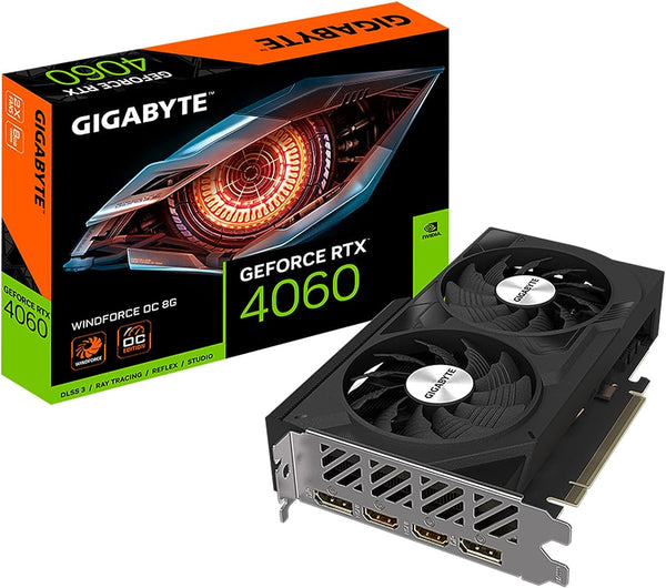 Gigabyte GV-N4060WF2OC-8GD GeForce RTX 4060 WINDFORCE OC 8G Gaming Graphics Card