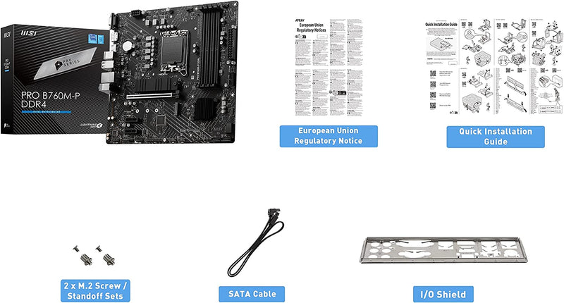 MSI PRO B760M-P DDR4 Intel B760 LGA 1700 Micro ATX Motherboard