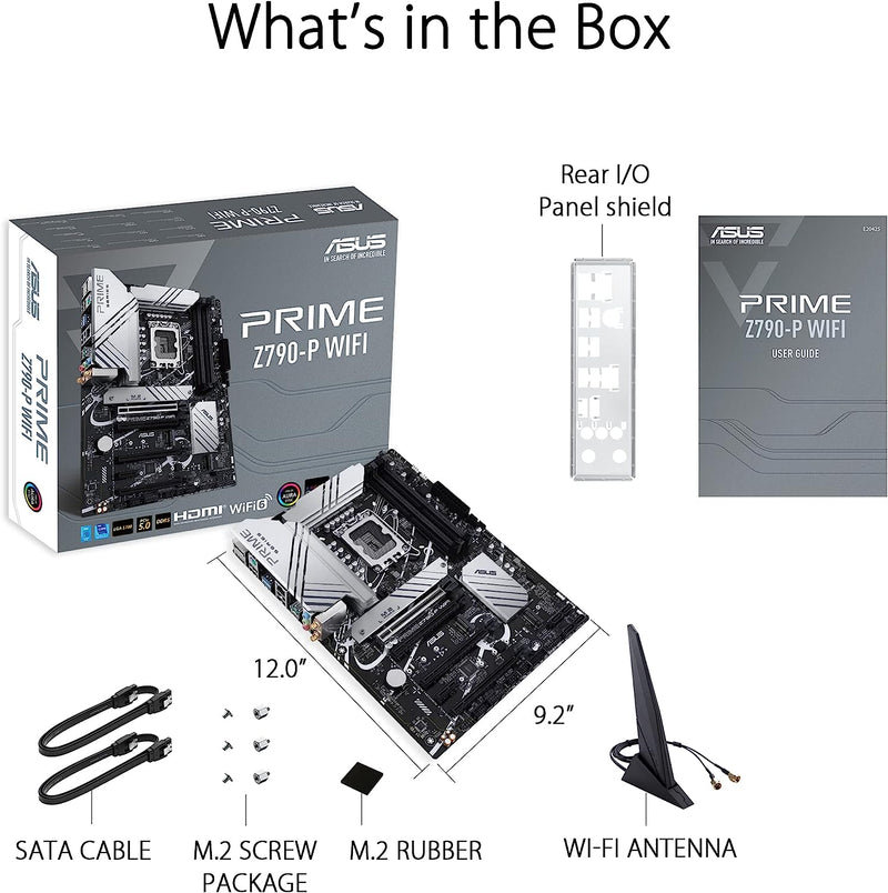Asus PRIME Z790-P WIFI-CSM Motherboard. Intel Z790, DDR5, LGA1700, ATX