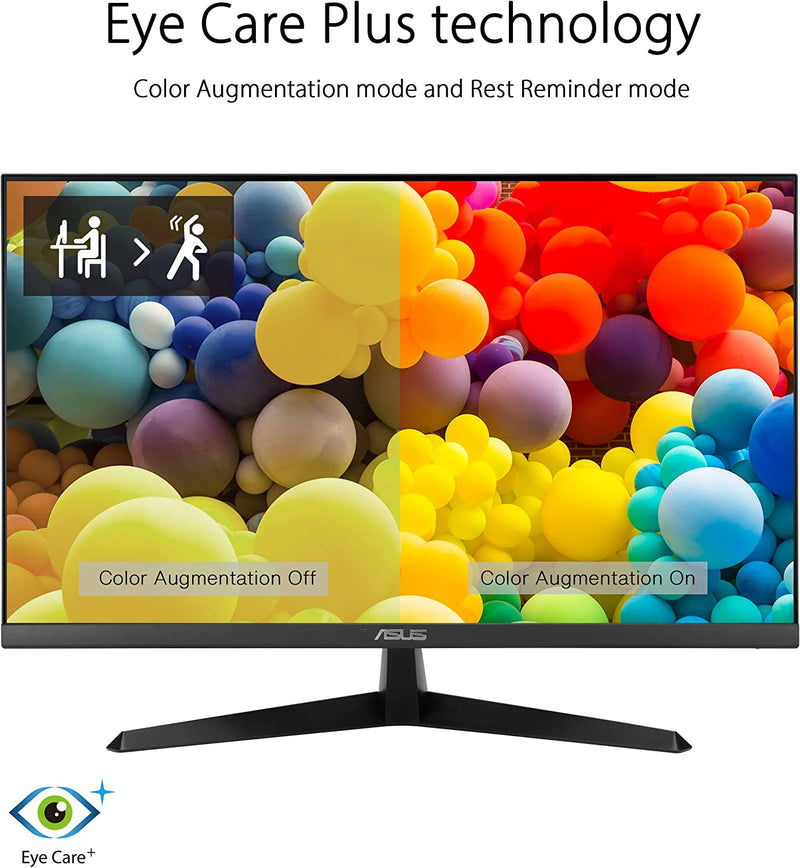 ASUS VY279HE-W Eye Care Monitor – 27 inch FHD (1920 x 1080), IPS, 75Hz, IPS, 1ms (MPRT), FreeSync™, Eye Care Plus technology, Color Augmentation, Rest Reminder, Blue Light Filter, Flicker Free, antibacterial treatment