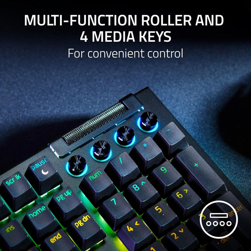 Razer RZ03-04690100-R3M1 BlackWidow V4-Mechanical Gaming Keyboard (Green Switch)-US Layout-FRML