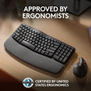 Logitech 920-012281 Ergo Series Wave Keys Wireless Ergonomic Keyboard (Graphite)