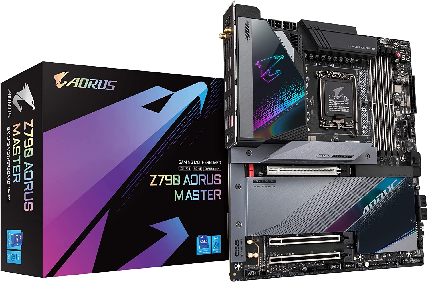 Gigabyte Z790 AORUS MASTER Intel LGA 1700 E-ATX Motherboard, 4x DDR5 ~128GB, 3x PCI-E x16, 5x M.2, 4x SATA,  11x USB 3.2, 3x USB-C,