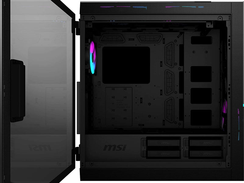 MSI MPG SEKIRA 500X Full Tower Gaming Computer Case 'Black, 3x 200mm ARGB + 1x 200mm + 1x120mm ARGB Fans, Mystic Light Sync, 8 Channel ARGB Hub, USB Type-C, Tempered Glass Panels, E-ATX, ATX, mATX, mini-ITX'