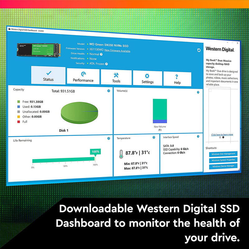 Western Digital Green SN350 M.2 480 GB PCI Express 3.0 NVMe