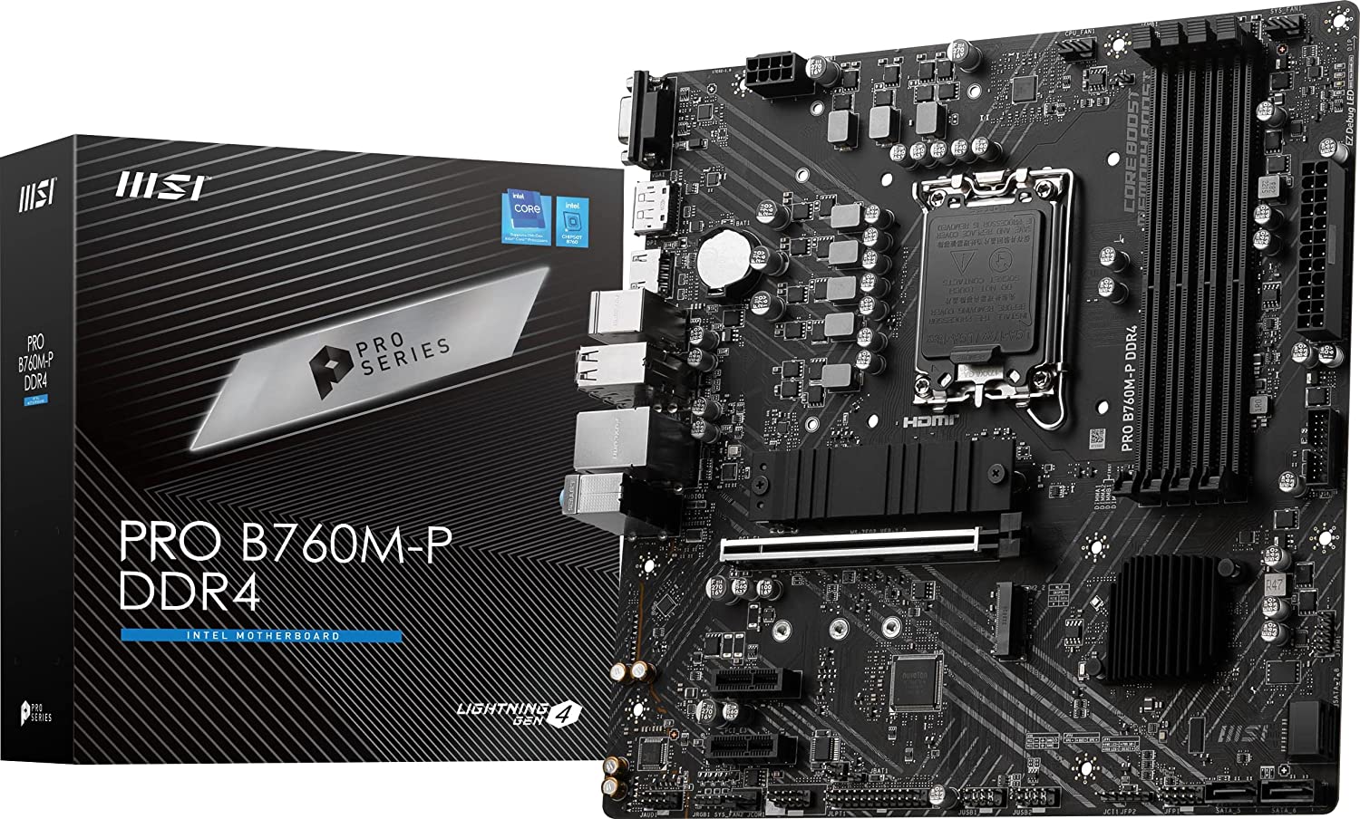 MSI PRO B760M-P DDR4 Intel B760 LGA 1700 Micro ATX Motherboard