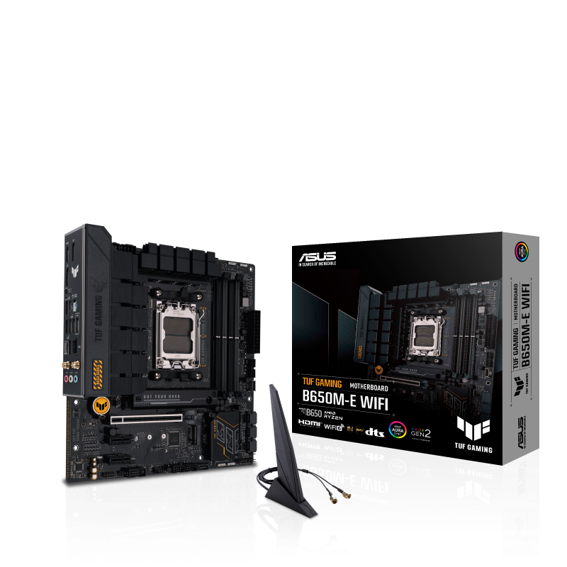 ASUS TUF GAMING B650M-E WIFI (AM5) Micro-ATX Motherboard 4xDDR5, 128GB, 1 x PCIe 4.0 x16, 2 x M.2 slots, 4 x SATA, Wi-Fi 6, 2.5Gb Ethernet