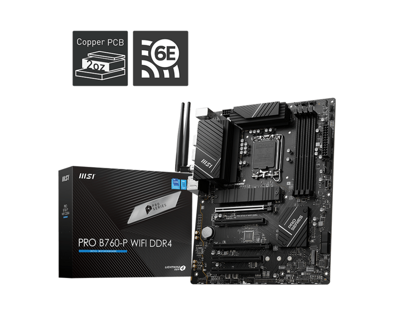 MSI PRO B760-P WIFI DDR4 motherboard LGA 1700 micro ATX