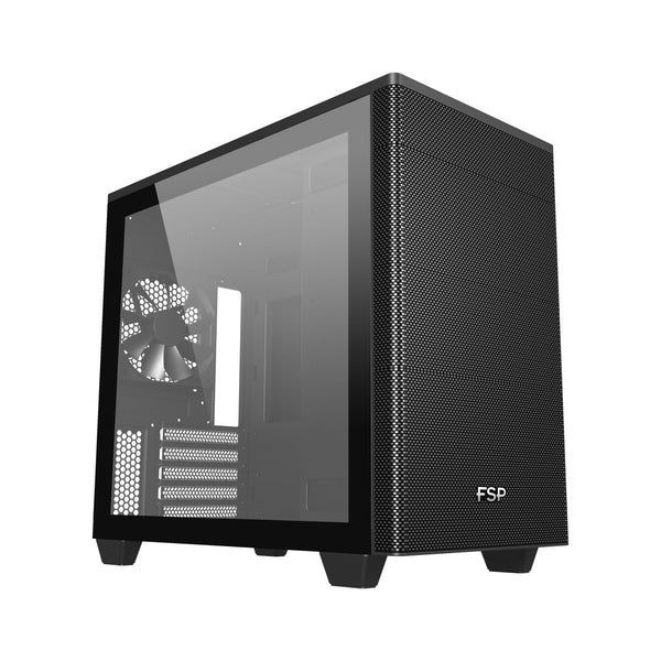 FSP CST360B Micro-ATX Case w/ Dual USB3.0, 1x Type-C. Supports: 2x 3.5", 3x 2.5". 240mm Front Radiator, 1x 120mm/240mm Top . Max CPU Cooler Height 160mm, Max VGA 370mm, CPU Cooler Height 165mm