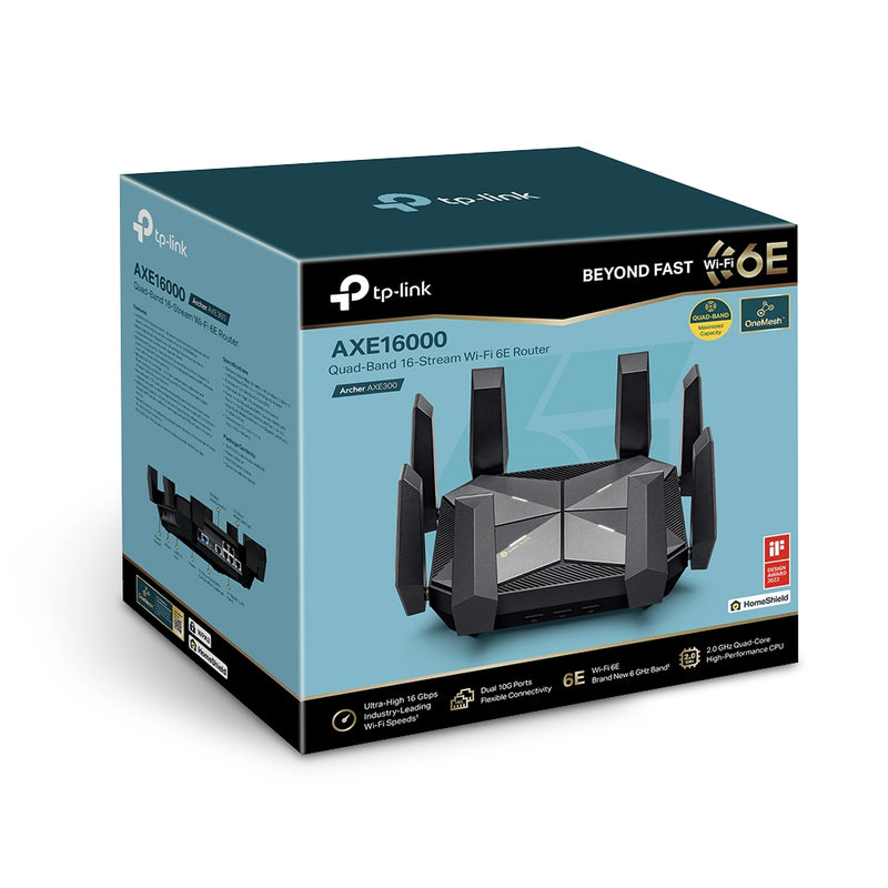 TP-Link Archer AXE300 AXE16000 Quad-Band Wi-Fi 6E Router