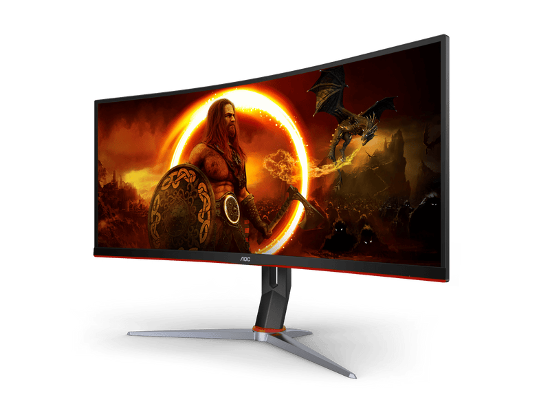 AOC CU34G2XP 34" WQHD Curved Gaming Monitor. UltraWide 21:9, 3440 × 1440 (WQHD), AdaptiveSync, HDR 10, 180Hz, 1ms