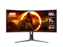 AOC CU34G2XP 34" WQHD Curved Gaming Monitor. UltraWide 21:9, 3440 × 1440 (WQHD), AdaptiveSync, HDR 10, 180Hz, 1ms