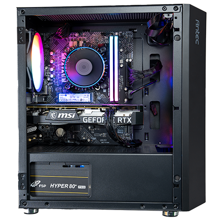 EliteNode Powered by MSI. Ready To Go Gaming PC (No Operating System) i5-12400F, RTX 3060 12G, 16GB RAM, 1TB SSD, 3Y Warranty